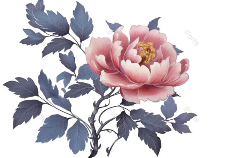 粉红色的花图片,格子元素,植物PNG,免抠素材
